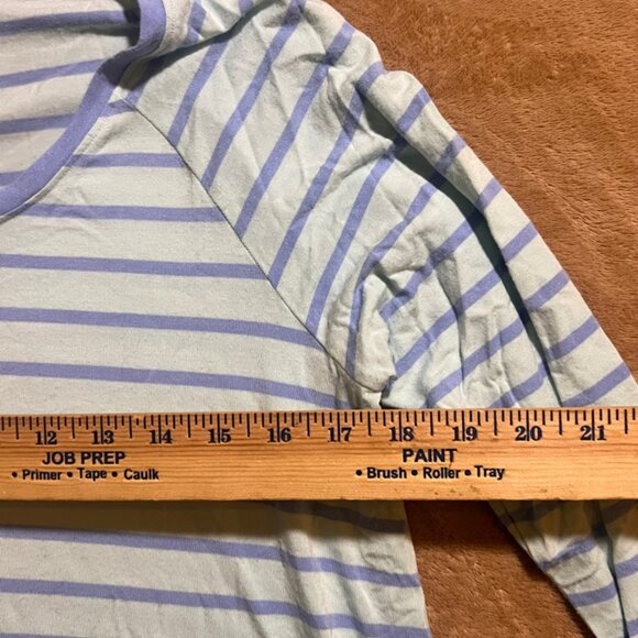 Matilda Jane Women Small Blue Raspberry Stripe 3/4 Sleeve‎ Happy & Free Top (W) - Picture 4 of 5